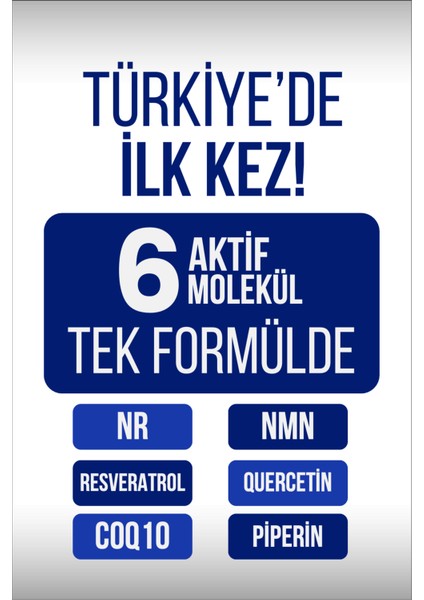 Diamond Longevity Complex Nad⁺, Resveratrol, COQ10, Quercetin, Yenilenme, Anti-Aging 30 Kapsül fiyatları