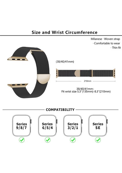 Kalebol Apple Watch Series 10 42MM/9 8 7 41MM/SE (2023) Se (2022) Se 6 5 4 40MM/3 2 1 38MM Milano Metal Saat Kayışı - Yıldız Işığı/turuncu (Yurt Dışından) indirimleri