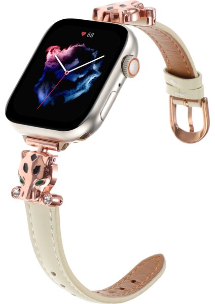 Apple Watch Series 10 46MM/ULTRA 2 Ultra 49MM/9 8 7 45MM/SE (2023) Se (2022) Se 6 5 4 44MM/3 2 1 42MM Saat Kayışı - Gül Altın/starlight (Yurt Dışından) modelleri