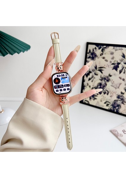 Apple Watch Series 10 46MM/ULTRA 2 Ultra 49MM/9 8 7 45MM/SE (2023) Se (2022) Se 6 5 4 44MM/3 2 1 42MM Saat Kayışı - Gül Altın/starlight (Yurt Dışından) indirimleri