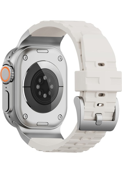 Apple Watch Series 10 46MM/ULTRA 2/ultra 49MM/9 8 7 45MM/SE (2023) Se (2022) Se 6 5 4 44MM/3 2 1 42MM-STARLIGHT Için Sıvı Silikon Kayış (Yurt Dışından)