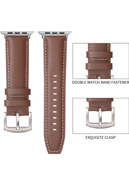 Apple Watch Series 10 46MM/ULTRA 2 Ultra 49MM/9 8 7 45MM/SE (2023) Se (2022) Se 6 5 4 44MM/3 2 1 42MM Düz Dokulu Saat Kayışı - Koyu Mavi (Yurt Dışından) fiyatları