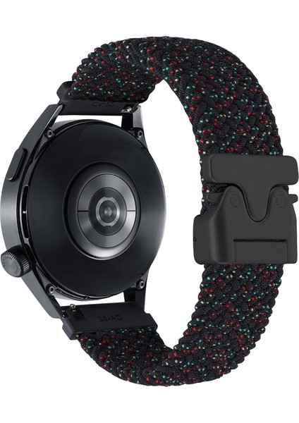 20 mm Evrensel Bileklik Paraşüt Tokalı Naylon Örgülü Akıllı Saat Kayışı - Starlight Siyah (Yurt Dışından)