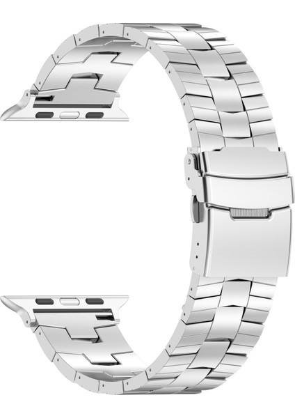 Apple Watch 10 46MM/ULTRA 2/ultra 49MM/9 8 7 45MM/SE (2023) Se (2022) Se 6 5 4 44MM/3 2 1 42MM Titanyum Alaşımlı Kayış-Gümüş (Yurt Dışından) modelleri