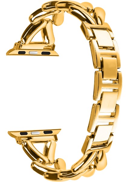 Apple Watch Series 10 46MM/ULTRA 2/ultra 49MM/9 8 7 45MM/SE (2023) Se (2022) Se 6 5 4 44MM/3 2 1 42MM Bükülmüş Metal Bant-Altın Kayış (Yurt Dışından) fiyatları