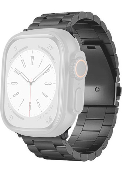 Apple Watch Series 10 42MM/9 8 7 41MM/SE (2023) Se (2022) Se 6 5 4 40MM/3 2 1 38MM Watch Band 3 Boncuklu Titanyum Alaşımlı Kayış-Gri (Yurt Dışından)