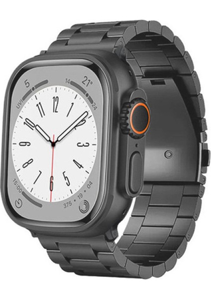 Apple Watch Series 10 42MM/9 8 7 41MM/SE (2023) Se (2022) Se 6 5 4 40MM/3 2 1 38MM Watch Band 3 Boncuklu Titanyum Alaşımlı Kayış-Gri (Yurt Dışından) indirimleri