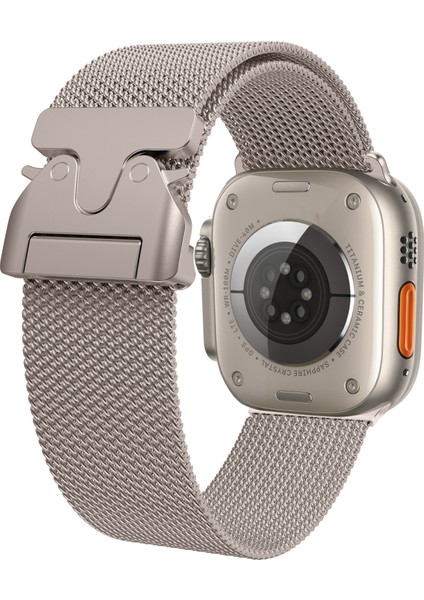 Apple Watch Series 10 46MM/ULTRA 2 Ultra 49MM/9 8 7 45MM/SE (2023) Se (2022) Se 6 5 4 44MM/3 2 1 42MM-TITANYUM Için Milanese Saat Kayışı (Yurt Dışından)