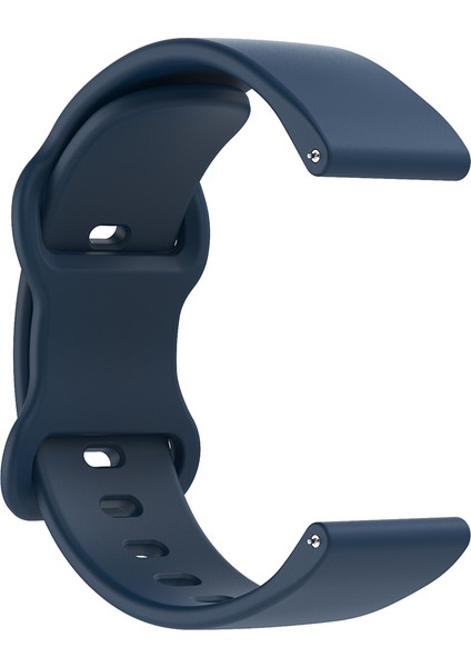 Evrensel 18 mm Düz Renkli Silikon Kayış Şeklinde Tokalı Akıllı Saat Kayışı - Gece Mavisi (Yurt Dışından) modelleri