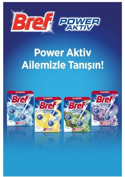 Bref Power Active Çam ve Lavanta Kokulu 4'lü Klozet Bloğu 4 x 50 G, Çam & Lavanta 4