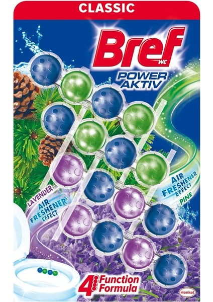 Bref Power Active Çam ve Lavanta Kokulu 4'lü Klozet Bloğu 4 x 50 G, Çam & Lavanta 4 fiyatları
