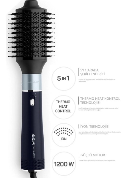 Revolution Hava Üflemeli 5'i 1 Arada Şekillendirici +Arzum Belisa Saç Düzleştirici Keratin Seramik Plaka + Taşıma Çantası fırsatları