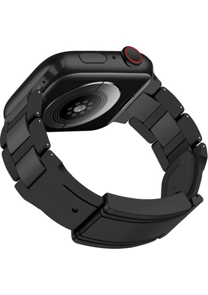 Apple Watch Series 10 42MM/9 8 7 41MM/SE (2023) Se (2022) Se 6 5 4 40MM/3 2 1 38MM Paslanmaz Çelik + Ka Kayış - Siyah + Siyah Toka (Yurt Dışından) fiyatları