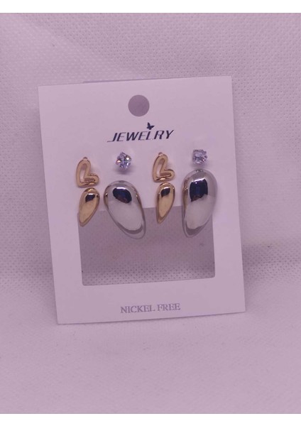 Kadın 6’lı 316L Çelik Küpe Seti – Kalp, Taş ve Damla Tasarımlı Zarif Hediye Seti fiyatları