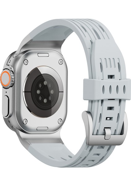 Apple Watch Series 10 46MM/ULTRA 2/ultra 49MM/9 8 7 45MM/SE (2023) Se (2022) Se 6 5 4 44MM/3 2 1 42MM Için Çoklu Delikli Saat Kayışı - Bulutlu Gri (Yurt Dışından)