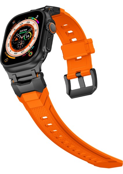 Apple Watch 10 46MM/ULTRA 2/ultra 49MM/9 8 7 45MM/SE (2023) Se (2022) Se 6 5 4 44MM/3 2 1 42MM Sıvı Silikon Kayış-Titanyum+Turuncu (Yurt Dışından) fırsatları