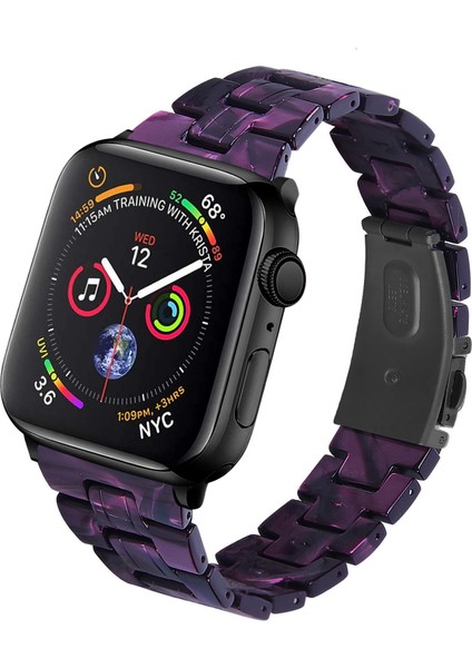 Apple Watch Series 10 42MM/9 8 7 41MM/6 5 4 Se Se (2022) Se (2023) 40MM/3 2 1 38MM Için Reçine Saat Kayışı Değişimi - Koyu Mor Karışımı (Yurt Dışından) fiyatları
