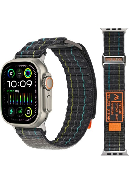 Apple Watch Series 10 46MM/ULTRA 2/ultra 49MM/9 8 7 45MM/SE (2023) Se (2022) Se Naylon Döngülü Saat Kayışı - Gri (Yurt Dışından) fırsatları