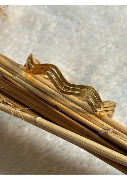 Kadın Ajda Model 3’lü Çelik Bilezik Seti – Zikzak Desenli Zarif Hediye Seti