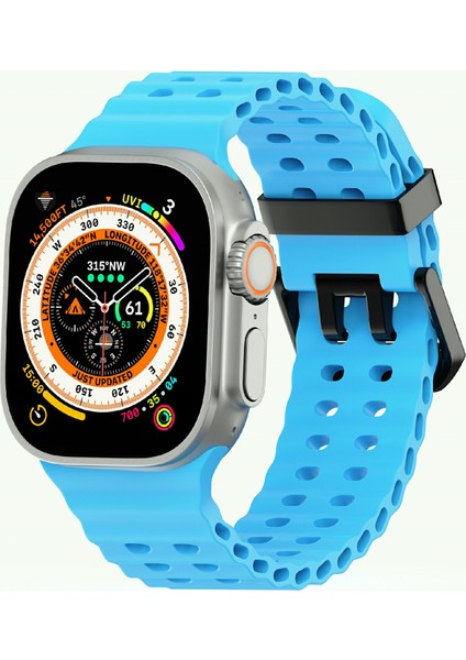 Apple Watch Series 10 46MM/ULTRA 2 Ultra 49MM/SERIES 9 8 7 45MM/SE (2023) Se (2022) Se 6 5 4 44MM/3 2 1 42MM Için Silikon Kayış - Gök Mavisi (Yurt Dışından) fırsatları