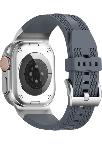 Apple Watch Series 10 46MM/ULTRA 2/ultra 49MM/9 8 7 45MM/SE (2023) Se (2022) Se 6 5 4 44MM/3 2 1 42MM Için Spor Sıvı Silikon Kayış - Gri (Yurt Dışından)