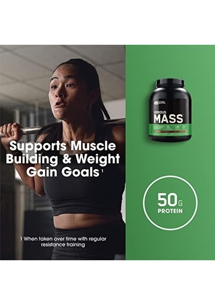 On Optimum Nutrition Serious Mass Muz Aromalı 2.73KG 8 Servis modelleri