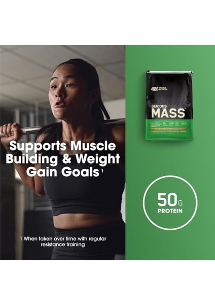 On Optimum Nutrition Serious Mass Muz Aromalı 5.45KG 16 Servis