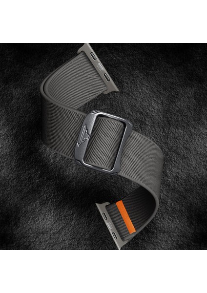 Apple Watch Series 10 42MM/9 8 7 41MM/SE (2023) Se (2022) Se 6 5 4 40MM/3 2 1 38MM Elastik Bant Için Kalebol Naylon Kayış - Koyu Gri (Yurt Dışından) modelleri