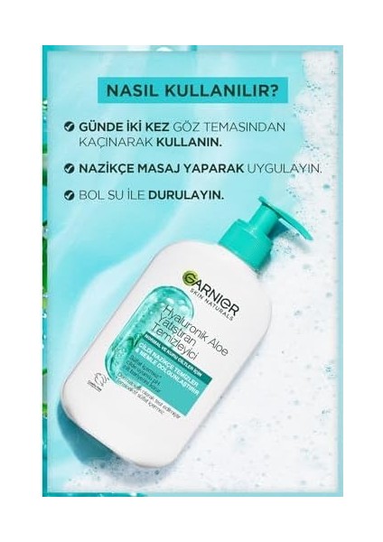 Garnier Hyaluronik Aloe Nemlendiren ve Yatıştıran Temizleyici 250 ml modelleri