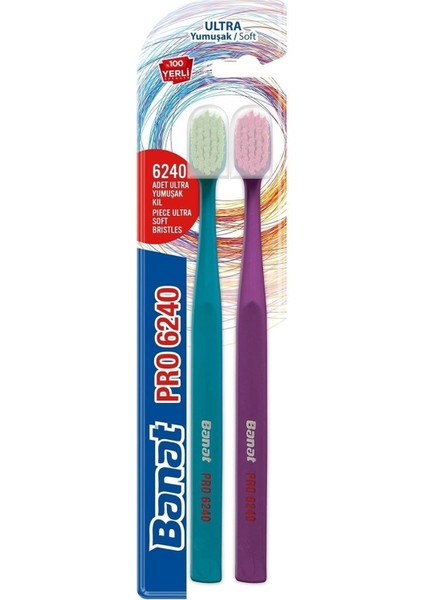 Banat Pro 6240 Ultra Yumuşak Diş Fırçası x 2 Adet, 515665F