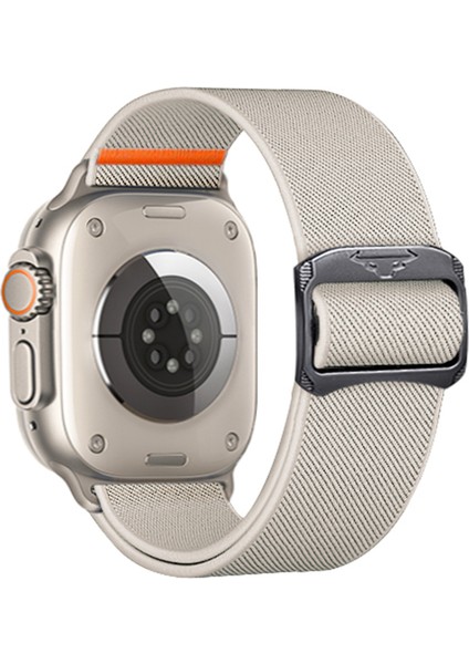 Apple Watch Series 10 46MM/ULTRA 2 Ultra 49MM/9 8 7 45MM/SE (2023) Se (2022) Se 6 5 4 44MM/3 2 1 42MM-STARLIGHT Için Kalebol Naylon Saat Kayışı (Yurt Dışından)