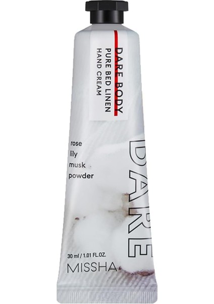 Mıssha Çarpıcı Kokulu, Nemlendirme Etkili El Bakım Kremi (Pure Bed Linen)