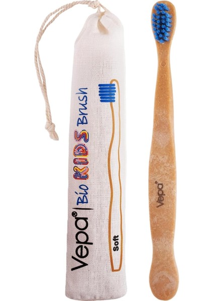Vepa Elite Bio Ahşap Çocuk Diş Fırçası Bez Ambalaj