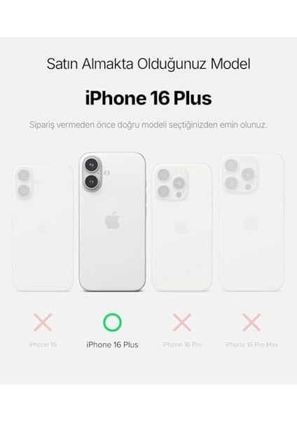 16 Plus ile Uyumlu Mattcover Serisi Arkası Mat Polikarbonat Kenarları Silikon ve Köşeleri Güçlendirilmiş Kamera Korumalı Ince Silikon Kılıf (Düz, 16 Plus) fiyatları