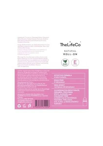 THELIFECO%100 Doğal Roll-On Cherish - Teenage 60 ml