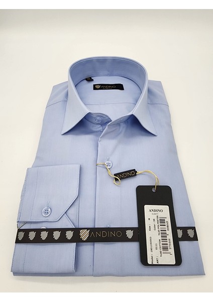 Slimfit Lila Erkek Gömlek Pamuk Polyester Dar Kesim Yapısıyla AS0111-120