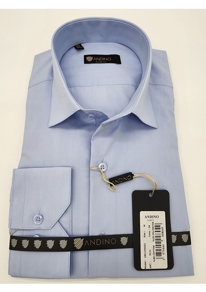 Slimfit Lila Erkek Gömlek Pamuk Polyester Dar Kesim Yapısıyla AS0111-120 fiyatları