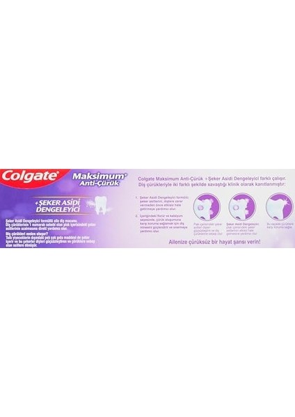 Colgate Maksimum Anti Çürük Şeker Asidi Dengeleyici Diş Macunu 75 ml fiyatları