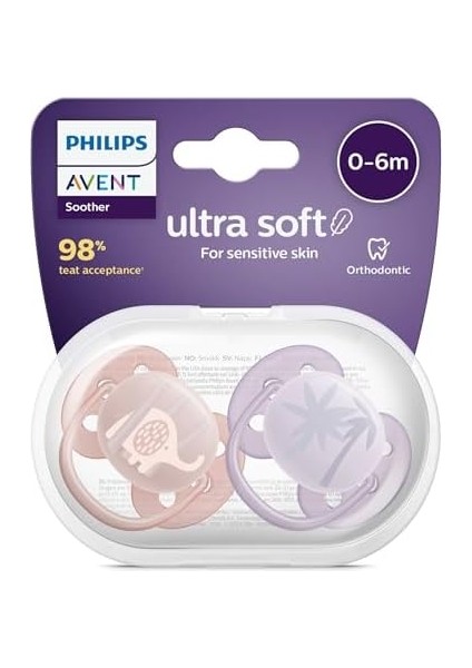 Philips Avent Ultra Soft Emzik 0-6 Ay, 2'li Paket, Kız modelleri