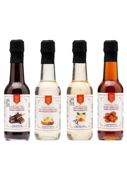 Nish Kahve Karamel, Vanilya, Çikolata, Beyaz Çikolata Aromalı Şurup 4'lü Set 4X250 Mililitre modelleri