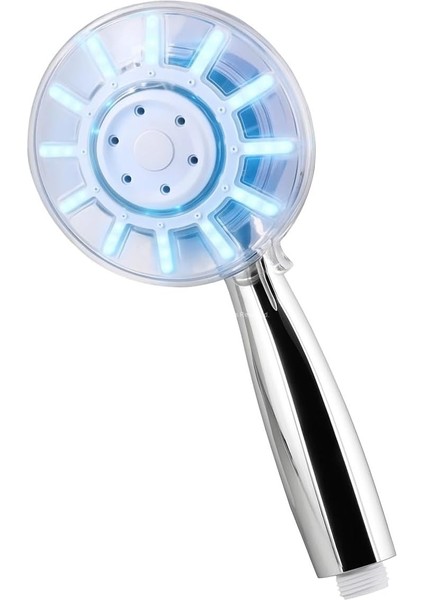 Göstergeli LED Duş Başlığı, Su Tasarruflu Renk Değiştiren Işıklı, Krom Gövdeli Bataryasız Montajlı Modern El Duşu, Sağlıklı Temizlik Için Aksesuarı