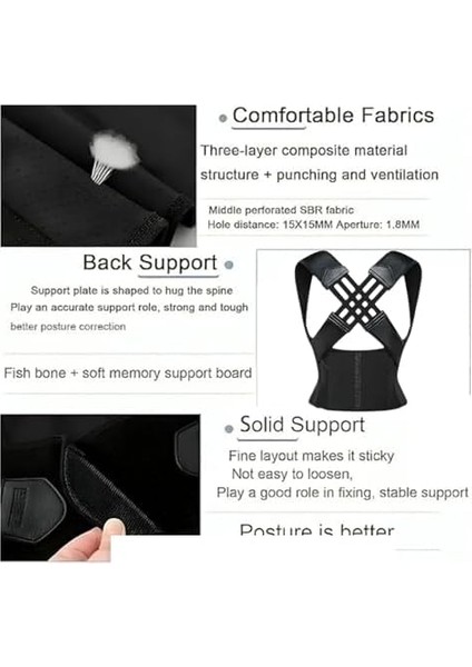 Next Craft Dik Duruş Korsesi Unisex Kamburluk Önleyici Sırt Omuz Bel Korsesi