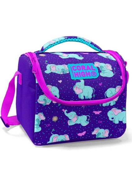 Kız Çocuk Mor Fil Okul Beslenme Çantası - Thermo Yalıtımlı