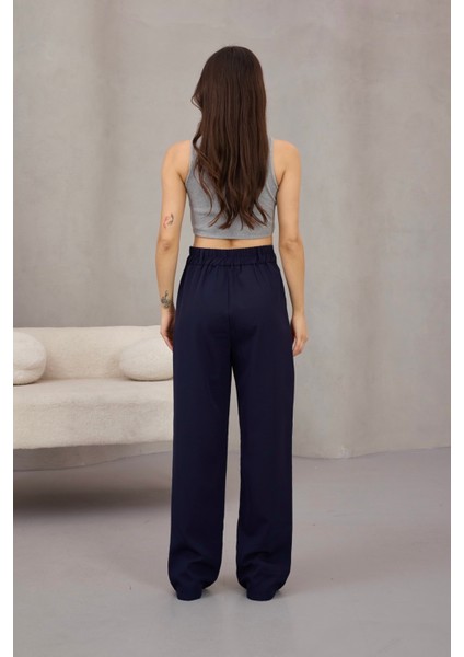 Kadın Yüksek Bel Likralı Geniş Paça Çımalı Rahat Kesim Pantolon fiyatları