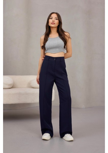 Kadın Yüksek Bel Likralı Geniş Paça Çımalı Rahat Kesim Pantolon fırsatları