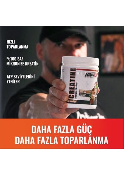 Nowup Nutrıtıon Kreatin Monohidrat 360 gr – Kas Gücü, Dayanıklılık ve Patlayıcı Performans Için Creatine Tozu – Tropikal Meyve Aromalı - 60 Servis