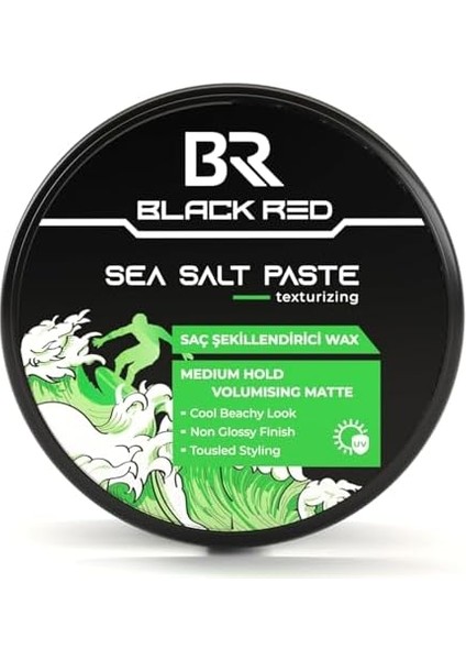 Black & Red Wax Saç Şekillendirici Wax Sea Salt Paste Deniz Tuzlu Mat Doğal Görünüm Orta Sertlik - 120 ml fiyatları