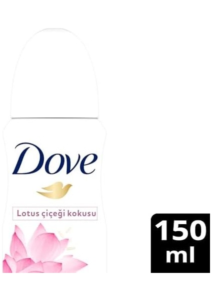 Dove Kadın Sprey Deodorant Lotus Çiçeği Kokusu Işıldayan Bakım, 150 ml