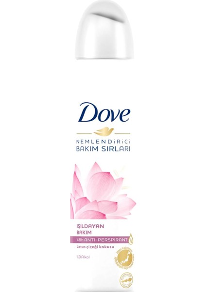 Dove Kadın Sprey Deodorant Lotus Çiçeği Kokusu Işıldayan Bakım, 150 ml fiyatları