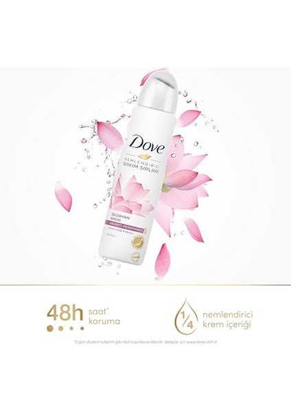 Dove Kadın Sprey Deodorant Lotus Çiçeği Kokusu Işıldayan Bakım, 150 ml modelleri